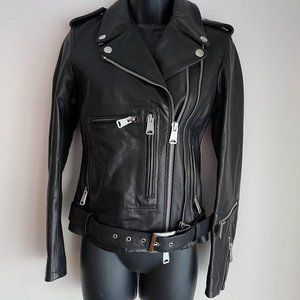 LUXURY R13 LEATHER BIKER JACKET (size xs/s)